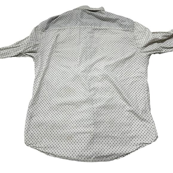 Craft Flow Button Up Shirt Blue White Men Size Small All Over Arrow Print STAIN - Picture 2 of 11